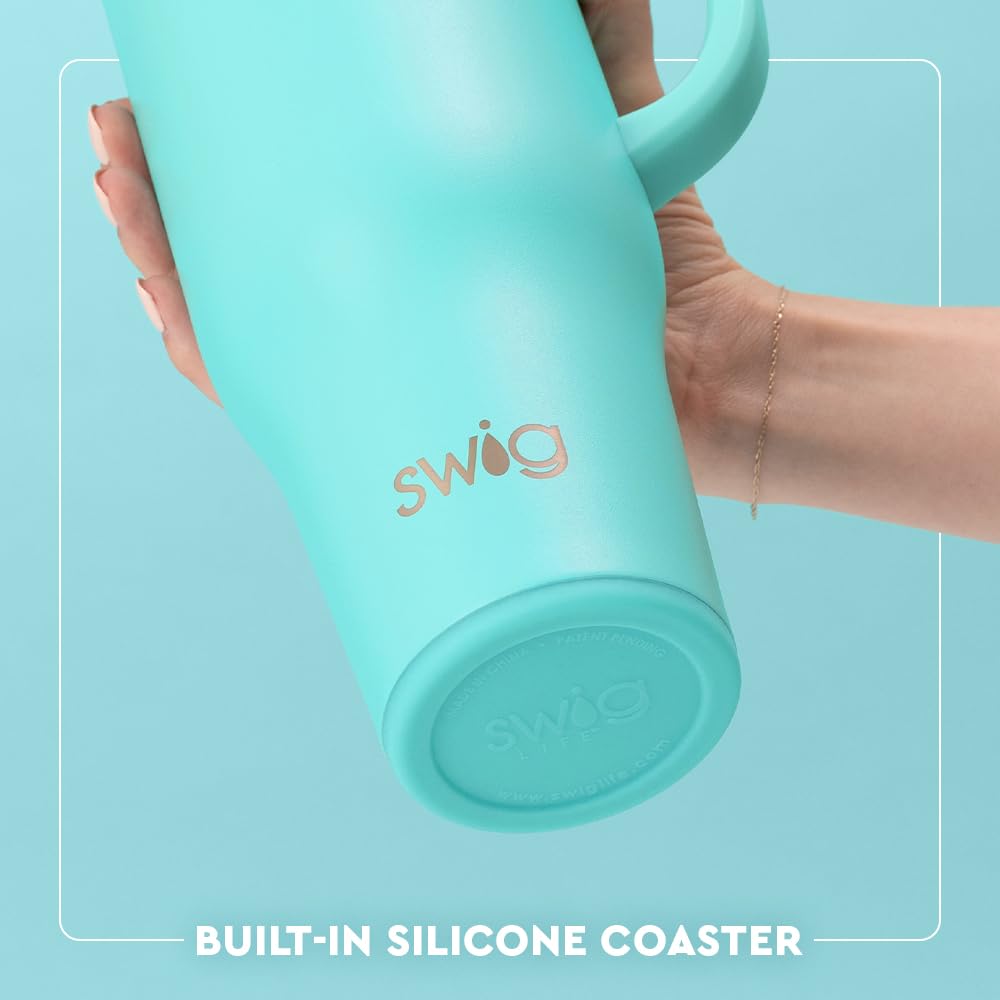Swig Life 40oz Mega Mug, 40 oz Tumbler with Handle and Straw, Cup Holder Friendly, Dishwasher Safe, Extra Large Insulated Tumbler, Stainless Steel (Jungle Gym)