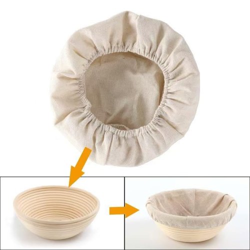 6 Pcs Bread Proofing Basket Cloth Liner, 3 Pcs 10 Inch Oval & 3 Pcs 9 Inch Round Banneton Basket Liner, Natural Rattan Banneton Proofing Cloth for Home Baking