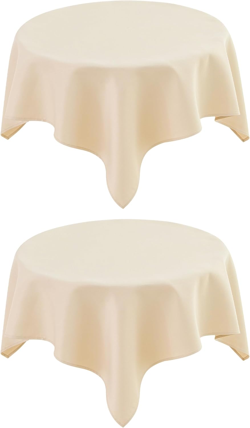 Skiennix 36x36 Inch Beige Small Square Tablecloth - Washable Polyester Fabric for Indoor/Outdoor Use