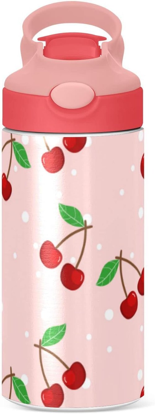 Cherry Water Bottle - Leakproof Double-Walled Stainless Steel Thermo Flask | Insulated Tumbler for Kids & Girls