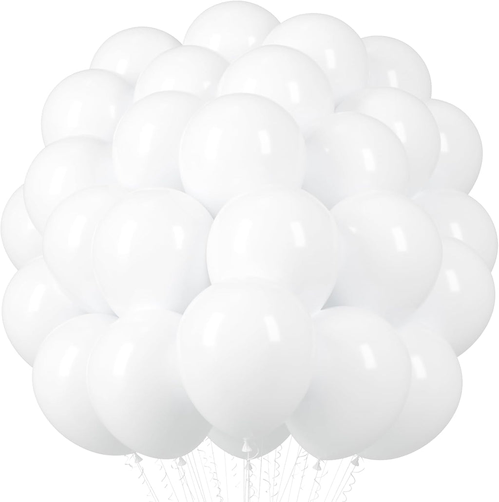 Voircoloria White Pearl Latex Balloons - 12 Inch, 66 Pack | Perfect for Weddings, Birthdays & Showers