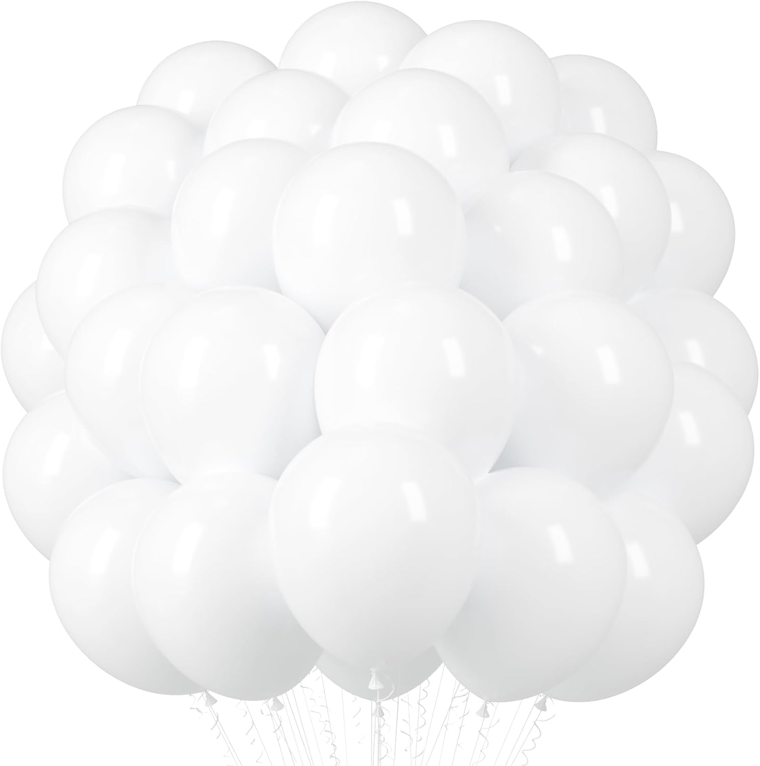 Voircoloria White Pearl Latex Balloons - 12 Inch, 66 Pack | Perfect for Weddings, Birthdays & Showers