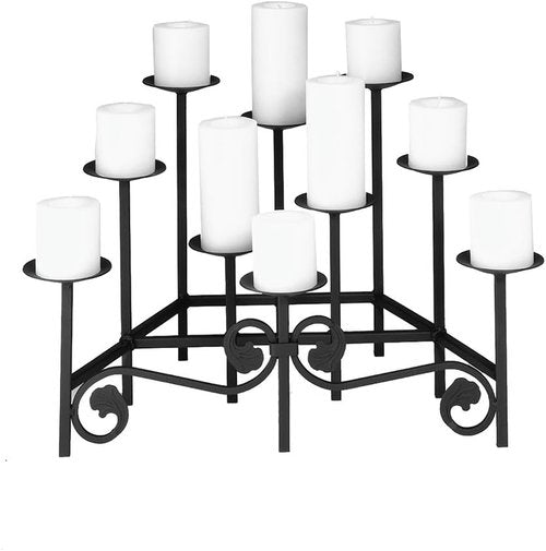 Minuteman International Wrought Iron Cathedral Fireplace Candelabra - Elegant Hearth Decor