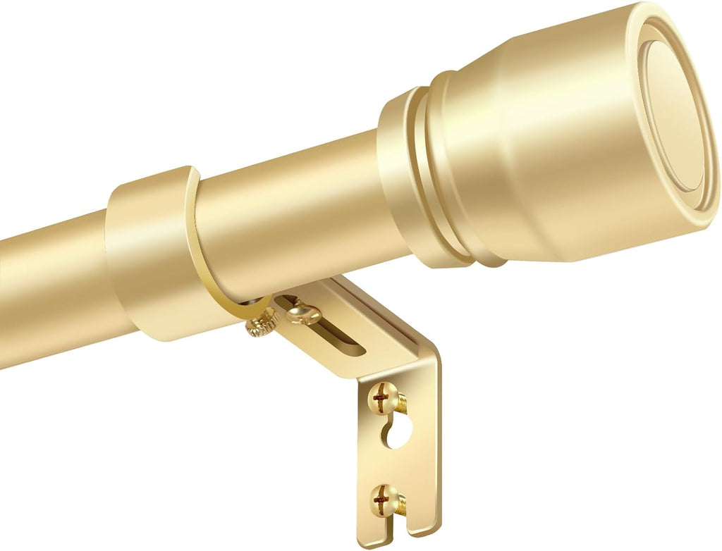 Skiennix Gold Curtain Rod - Heavy Duty Adjustable Telescopic Design | 30-60 Inch, 2 Pack for Windows