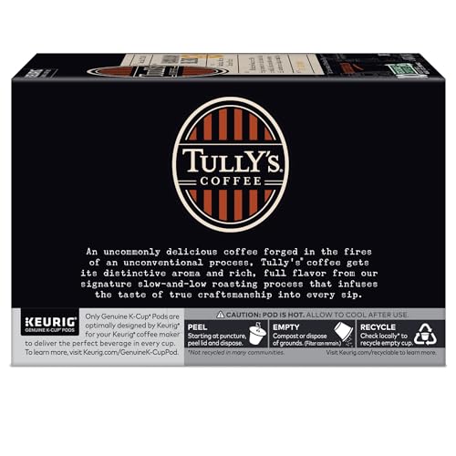 Tully's Coffee Hawaiian Blend, Keurig Single Serve K-Cup Pods, Medium Roast, 60 Count, (6 Packs of 10)