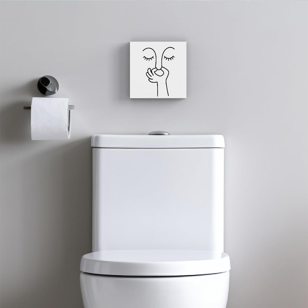 Regine Switzerland Funny Bathroom Decor - Black & White Boho Sign for Home & Dorm Room | Wooden Box Decoration