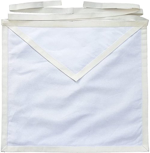 MASONIC REGALIA COTTON DUCK CLOTH CANDIDATE APPRENTICE APRONS - PACK OF 12 PIECES White