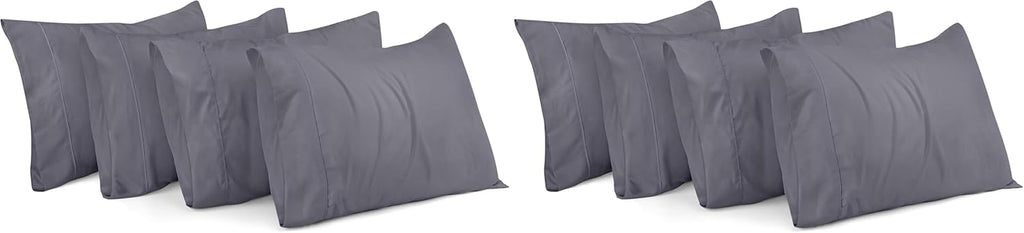 Utopia Bedding Standard Pillow Cases - 8 Pack Soft Brushed Microfiber | Fade Resistant 20x26 Inches - Grey