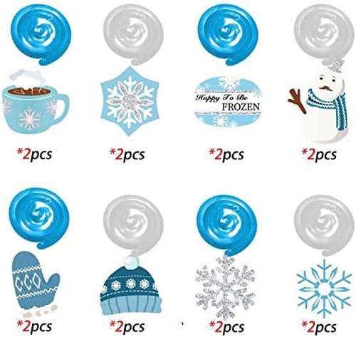 Christmas Snowman Hanging Swirl Decorations - Winter Snowflake Party Decor | 30 Count