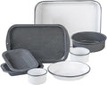 Granite Ware 8-Piece Healthy Bakeware Set - Enameled Steel Baking Sheets & Pans | Oven & Camping Friendly