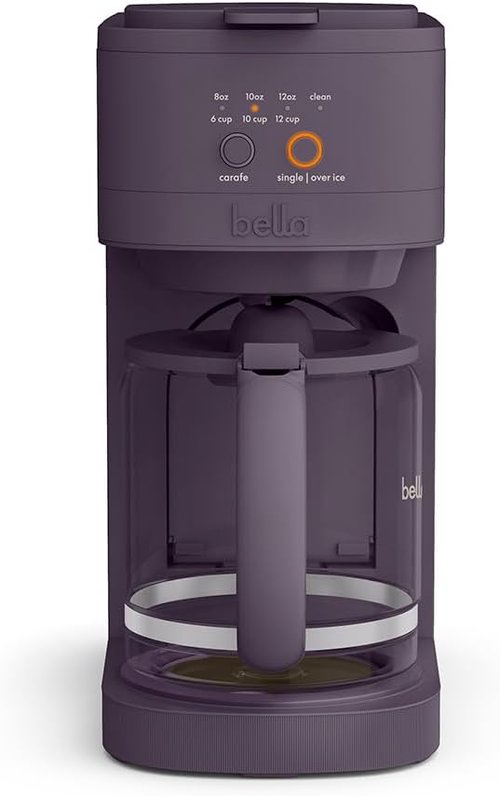 BELLA VersaBrew Coffee Maker - 2-in-1 K-Cup Compatible with Iced Coffee Function | 60oz Tank, Plum