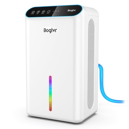 Dehumidifier for Home, 85 OZ Water Tank, (800sq.ft) Small Dehumidifiers for Bathroom Bedroom Basement with Drain Hose, Auto Shut Off, 3 Gear Timer, Sleep Mode, 7 Colors LED Light