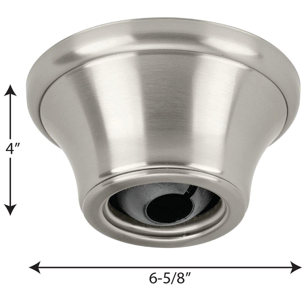 Progress Lighting Ceiling Fan Canopy for Air Pro Ceiling Fans, Ceiling Fan Accessory Compatible with Sloped Ceilings, Steel Construction, Brushed Nickel