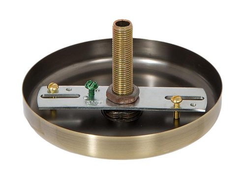 B&P Lamp® Rounded Ceiling Light Canopy Plate Kit (Antique Brass)