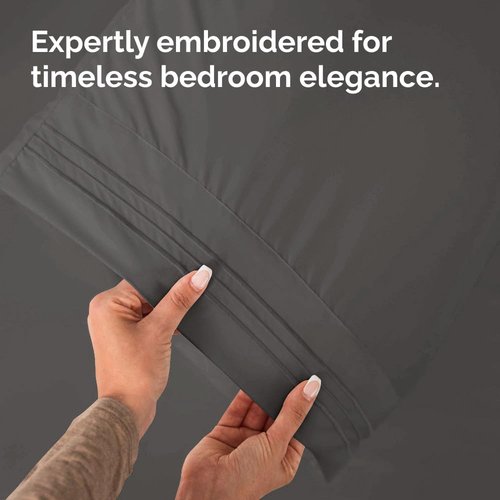 King Standard Pillow Cases by King - Soft Hotel Quality Covers | Comfy Bedding for All Ages - Machine Washable - Charcoal, Set of 4