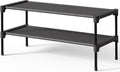 Kitsure Shoe Rack - Stackable Non-Woven Shoe Organizer for Closet & Entryway - 2 Tier, Black, 27.5" Wide