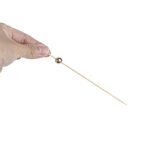 Restaurantware 6 Inch Sphere Bamboo Skewers 1000 Sturdy Disposable Bamboo Food Picks - Sturdy Sphere Design Gold Bamboo Appetizer Picks For Serving Appetizers and Cocktail Garnishes