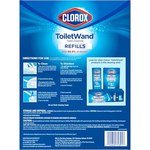 Clorox ToiletWand Toilet Cleaner Refills, Toilet brush, Rainforest Rush, 20 Count