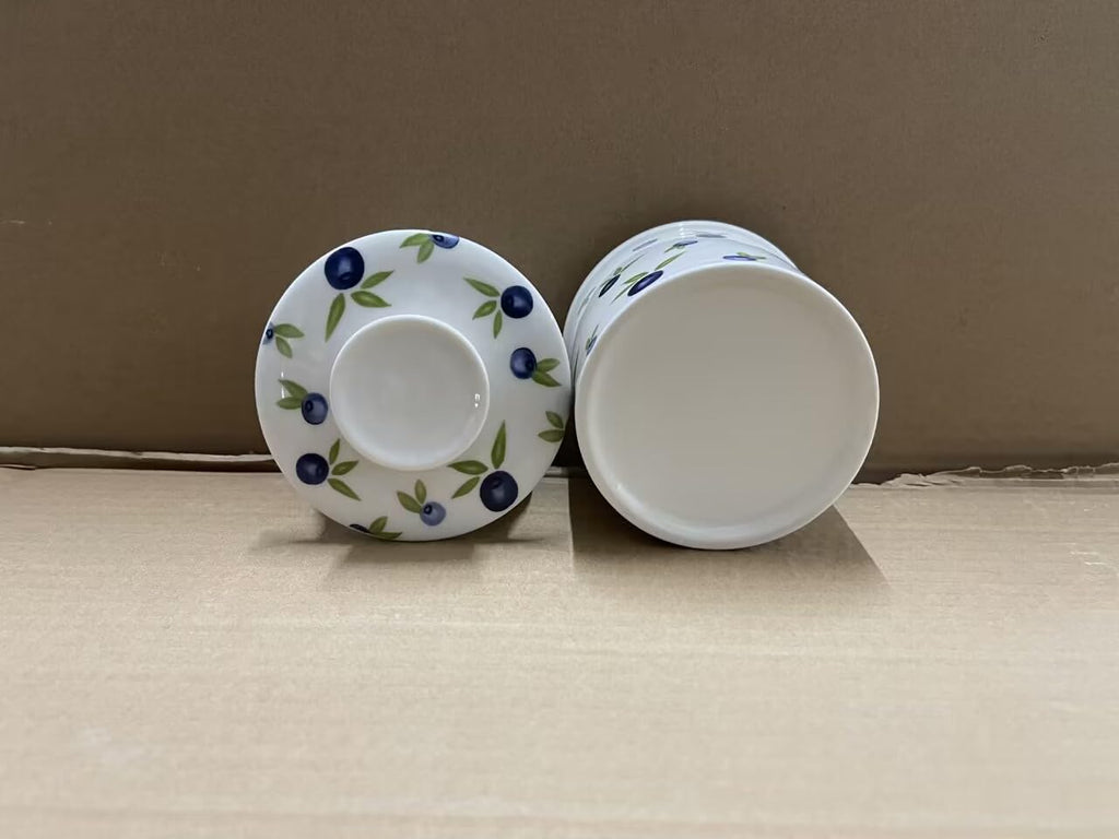 HOLIBAN French Butter Crock for Counter With Water Line French Butter Dish for Counter (BlueBerry)