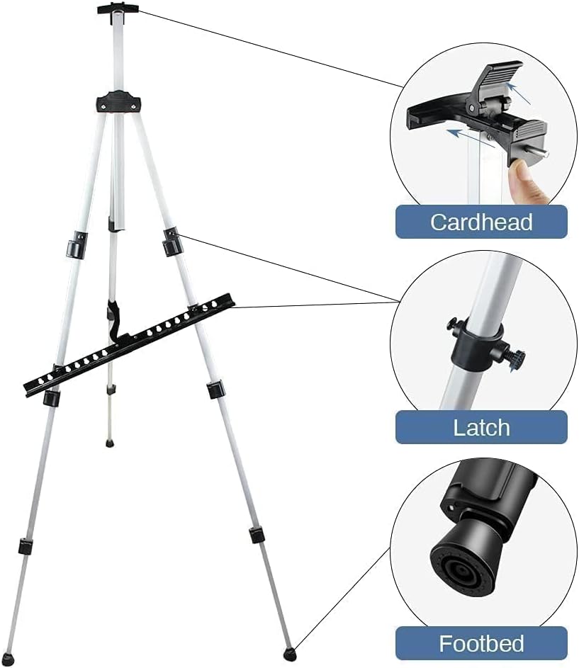 RRFTOK Art Easel Stand - Adjustable 17 to 66 Inch Aluminum Tripod for Painting & Display | Portable with Carry Bag