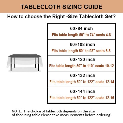 Talasily Linen Tablecloth 100% Pure Linen Table Cloth 60x84 Inches Rectangle Tablecloths Washable Cloths for Kitchen, Dining, Buffet Parties, Holidays, Picnic, Weddings and Restaurants-Natural Linen