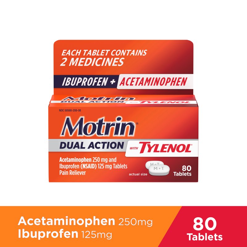 Dual Action Pain Relief Tablets with Ibuprofen & Acetaminophen