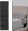 GORILLA GRIP Shoe Organizer & Headboard Gap Pillow Bundle - 24 Pockets Black & King Size Gray for Head and Neck Support