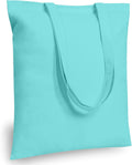 TOPDesign Aqua Blue Cotton Tote Bags - 6-Pack Lightweight Reusable Grocery Bags | Ideal for DIY & Promotions