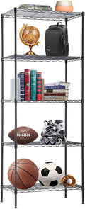BestOffice 5-Tier Wire Storage Shelves - Heavy-Duty Metal | 14x24x60 | Holds Up to 750 lbs | No-Tool Assembly for Home & Garage