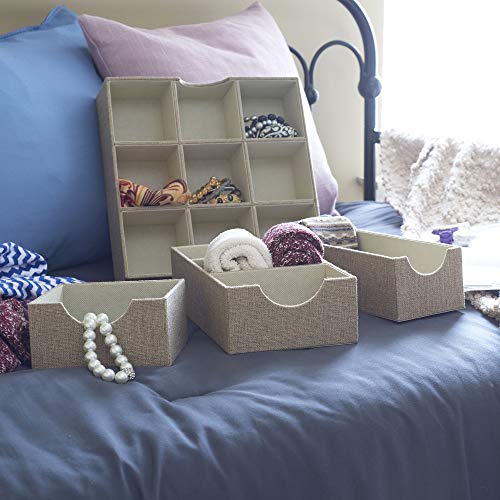 Household Essentials Brown 720-1 Deep Drawer Organizer Box for Storage | 12 in x 4 in x 3.13