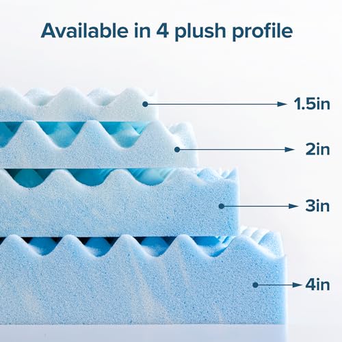 ZINUS 1.5 Inch Swirl Gel Cooling Memory Foam Mattress Topper, Smaller, More Convenient WonderBox Packaging, Cooling, Airflow Design, CertiPUR-US Certified, King