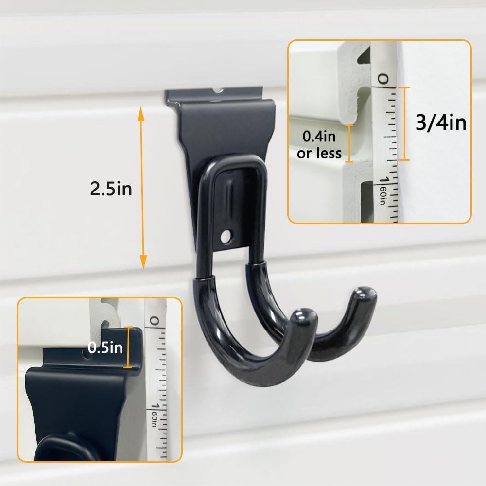 Slatwall Hooks by [Brand Name] - Versatile Wall Mount Tool Holders for Garage & Garden (14 Pack, Black)
