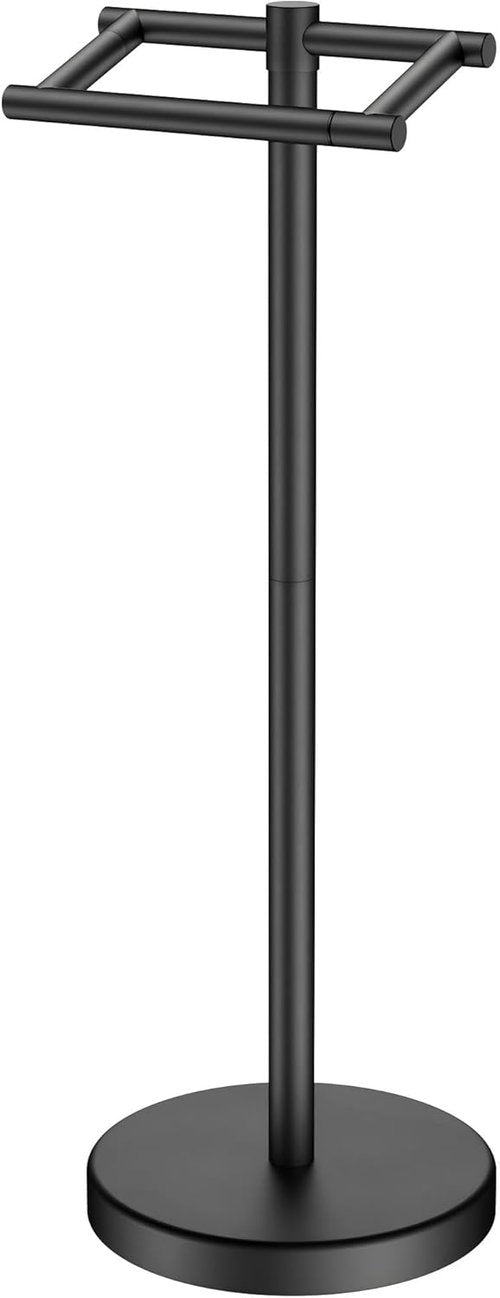 FORIOUS Toilet Paper Holder - Rustproof Stainless Steel Double Post Design | Matte Black Finish