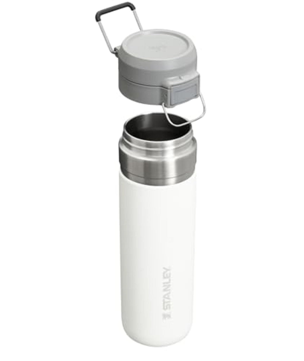 Stanley Quick Flip GO Water Bottle 24 oz | Push Button Lid | Leakproof and Packable for Travel and Sports | Insulated Stainless Steel | BPA-Free | Polar
