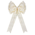 Vickasi Large Christmas Wreath Bows for Front Door, Cream Velvet Bowknot Holiday Bows Accessories for Wreath Christmas Wedding Decorations