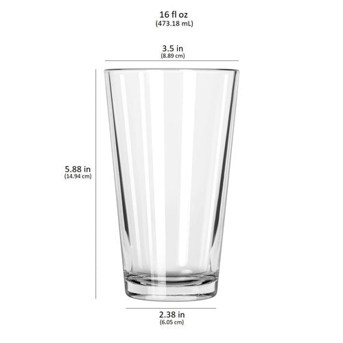Libbey Bar Essentials Tumbler Glasses Set of 6, Modern Style 16 Oz Glass Set, Dishwasher Safe Tall Drinking Glasses Set for Wine, Beer, and Cocktail