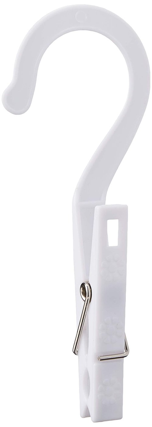 Fox Run Laundry Hooks, Set of 10 Clothing Pin Hooks, White