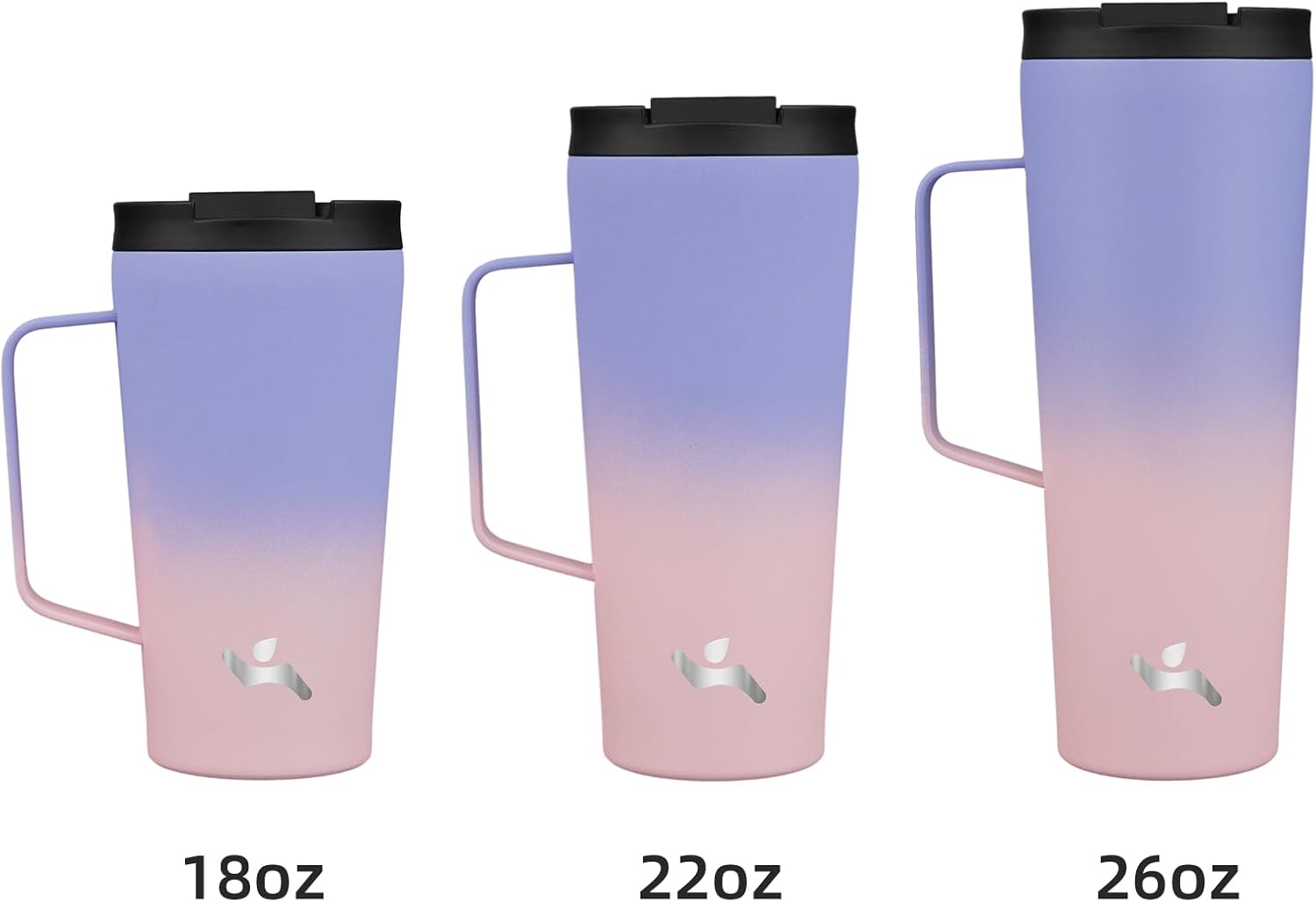 Skiennix Insulated Tumbler - 18 OZ Stainless Steel Travel Mug with Handle & Straw | Pastel Sunset
