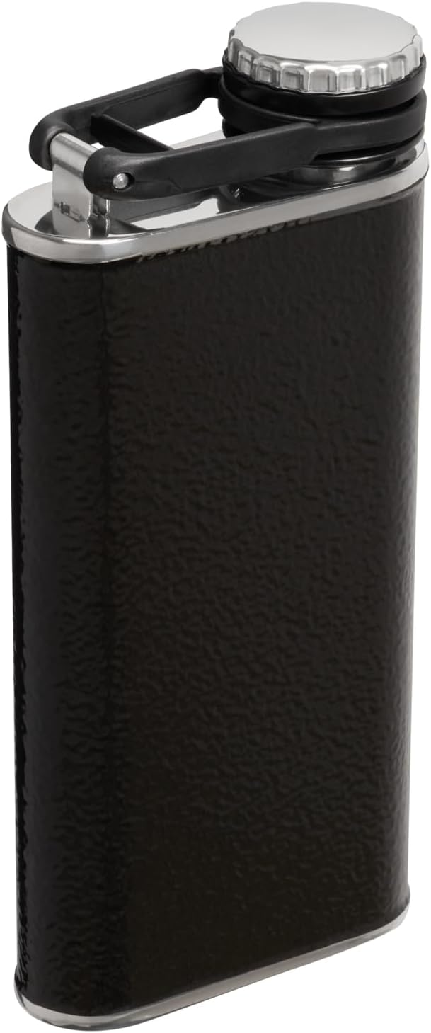 Stanley Classic Wide Mouth Flask - 8 oz Leakproof Insulated Stainless Steel | BPA-Free Hammertone Black