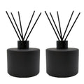 2PCS Glass Diffuser Bottles,200ml/6.7oz Essential Oil Jar,Empty Perfume Container with Black Aromatherapy Sticks Use for DIY Replacement Reed Diffuser (Round Matte Black)