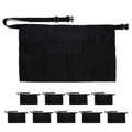 iServ 10-pack Black Waist Apron with 3 pockets (21x12 inches). Clip-on Server Apron. Restaurant Half Aprons Waitress, Waiter, Server, Bartender, Busser, Barista, Money Apron, Check Holder, Organizer