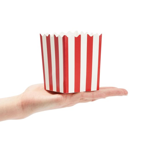 Juvale 200 Pack Red and White Mini Popcorn Boxes for Party, Bulk Disposable Popcorn Containers with Carnival Stripe Patterns for Movie Night Decorations (3 x 4 In)