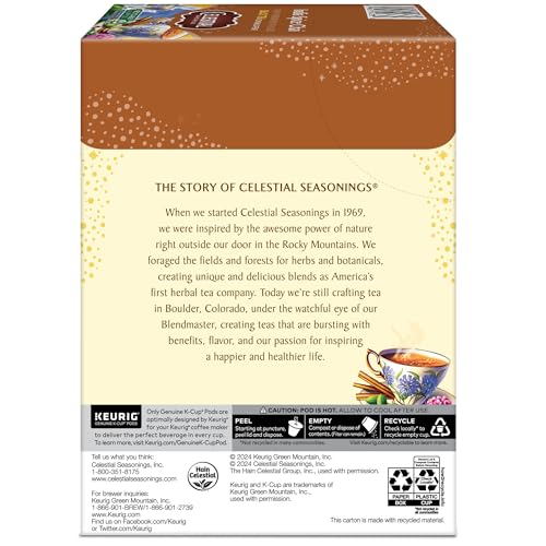 Celestial Seasonings India Spice Chai Black Tea, Single-Serve Keurig K-Cup Pods, 96 Count