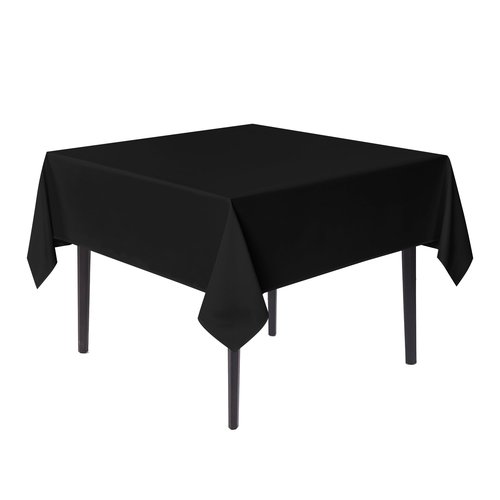 sancua Small Square Tablecloths 36x36 Inch - Black Table Cloth for Square or Round Tables, Washable Polyester Fabric Table Cover for Nightstand End Bedside Tables