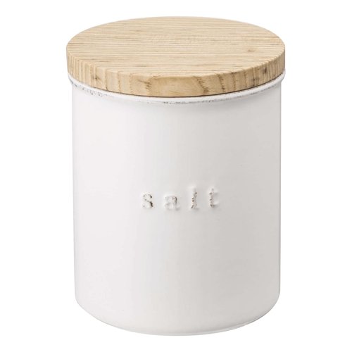YAMAZAKI Home Tosca Ceramic Canister - Dry Food Kitchen Storage Container Organizer - Salt - 15.25 Oz., 450 Ml