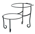 American Metalcraft TLSP1219 Wrought Iron Pizza Stand with Curled Feet, Two-Tier, 12" H x 19" W, Black