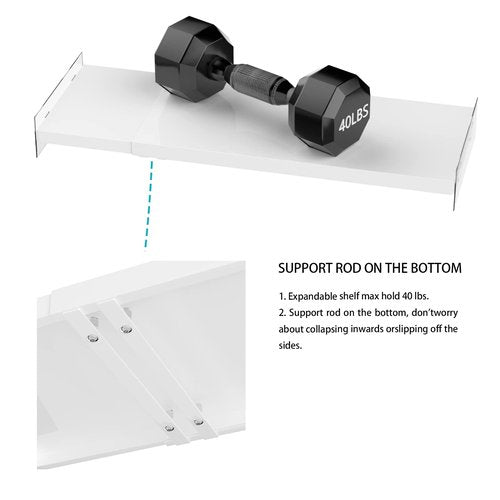 WEJIPP Closet Organizer Shelves Expandable Cabinet Tension Shelving Rack Heavy Duty Metal DIY Shelf Divider for Wardrobe Cupboard Cabinet Pantry Kitchen Bathroom,White,3packs