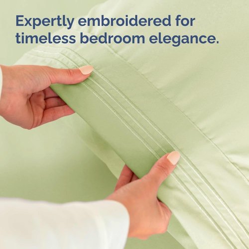 King Standard Pillow Cases - Ultra-Soft Hotel Quality Covers | Fade-Free & Wrinkle Resistant - Light Sage Green - Set of 2