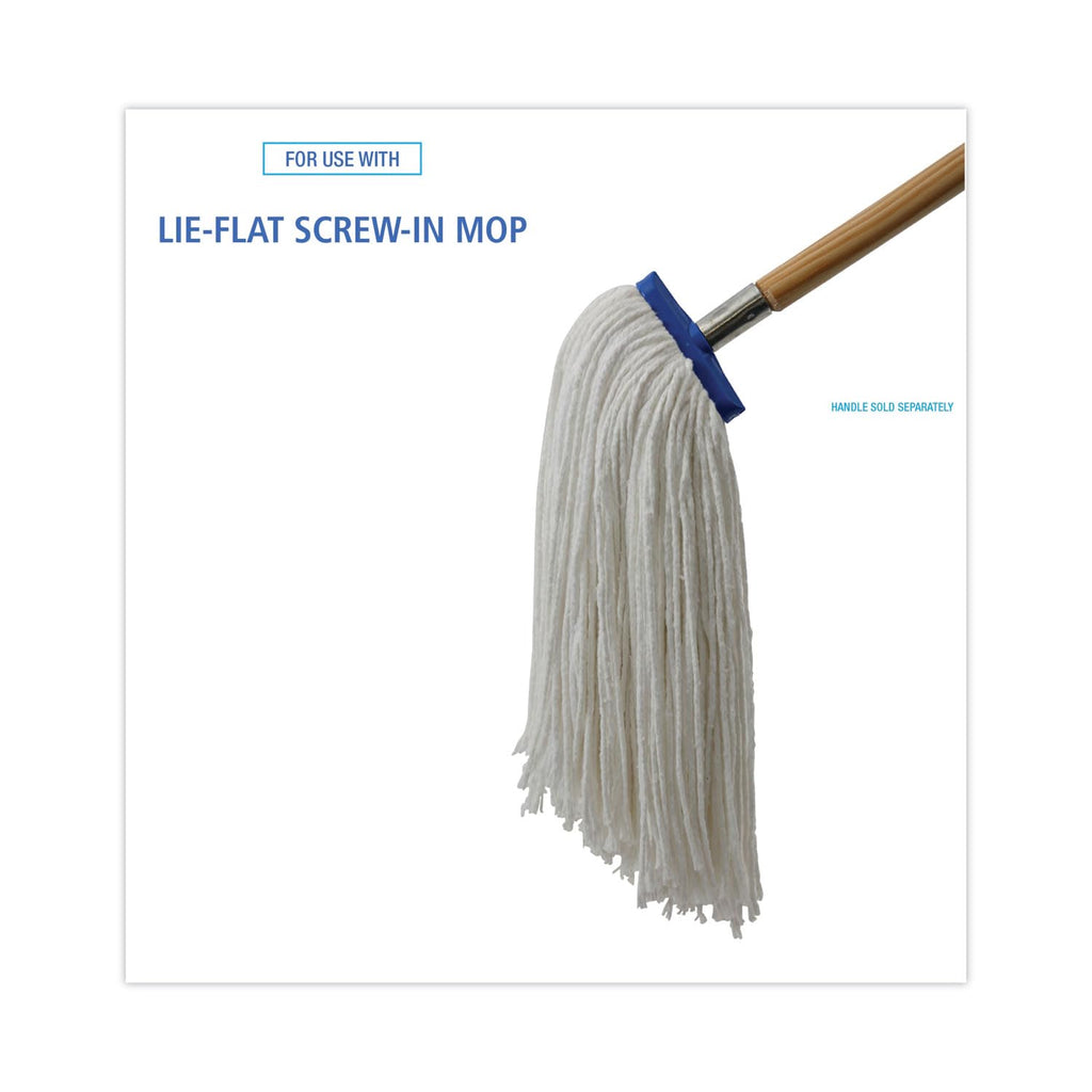 Boardwalk UNS 716R Cut-End Lie-Flat Wet Mop Head, Rayon, 16oz, White (Pack of 12)