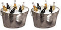 American Metalcraft 20" x 15" x 11" Natural Galvanized Tub, 25 qt (Pack of 2)